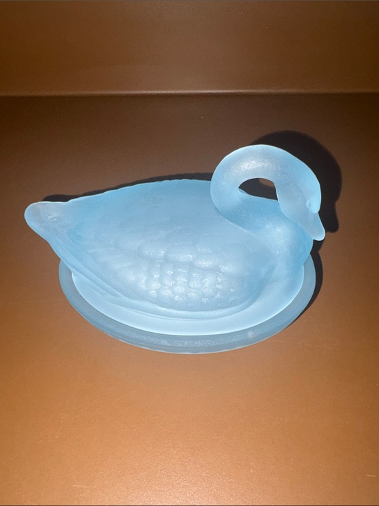 Other - Frosted Blue Swan Covered Dish